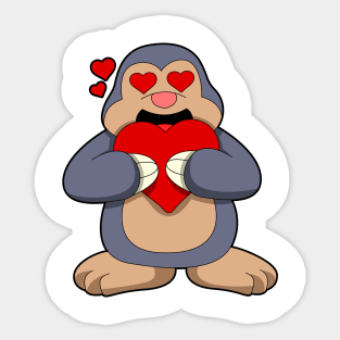 Mole with Heart Sticker